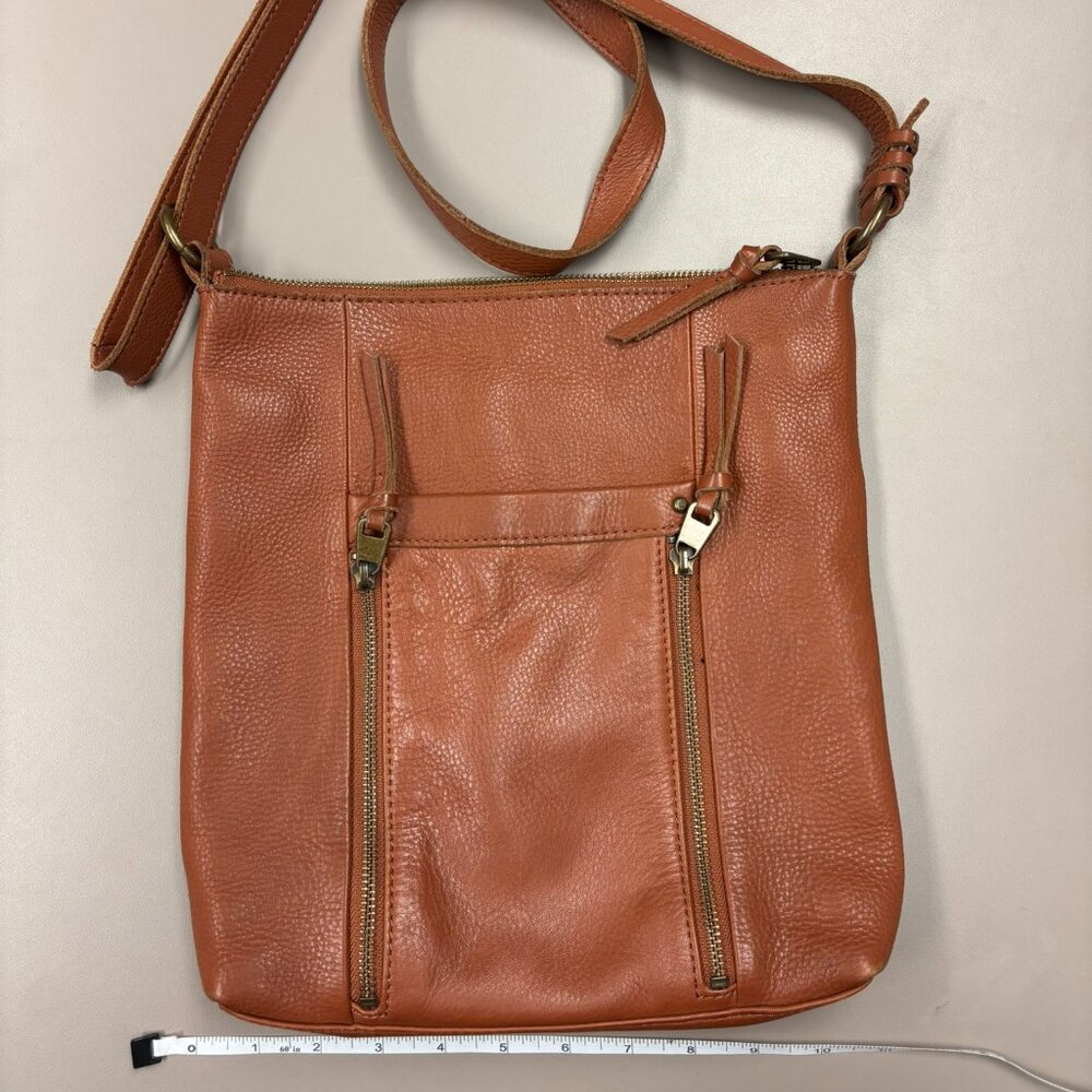 The Sak Collective Ladera Tan Leather Crossbody Bag Purse Lots of Pockets Women